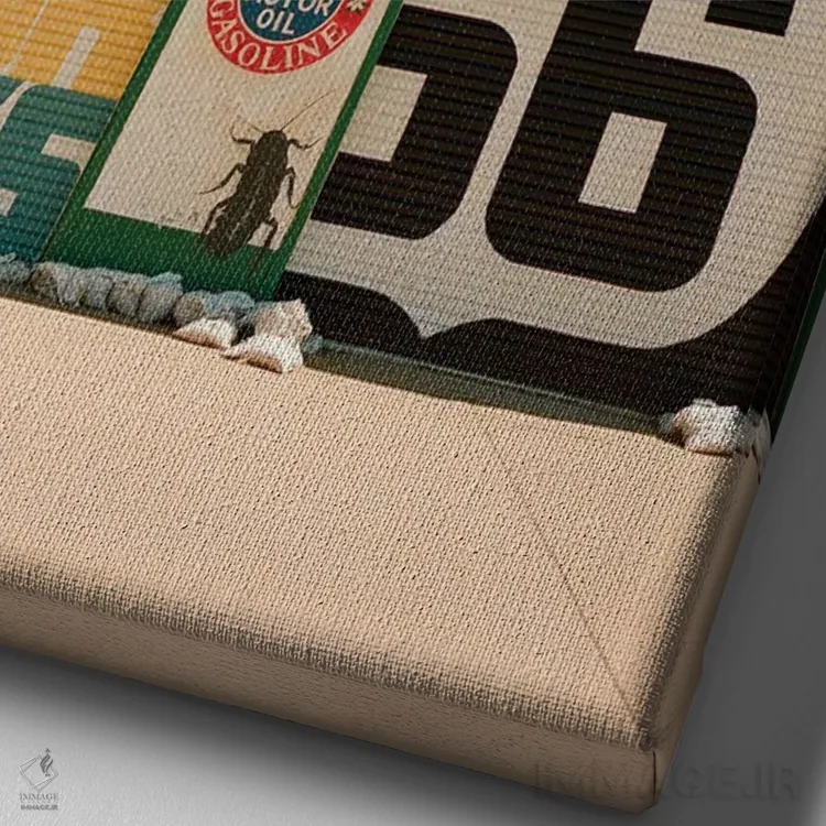 تابلو جاده ۶۶ شماره ۶ اثر بثانی یانگ - نمای نزدیک بافت بوم