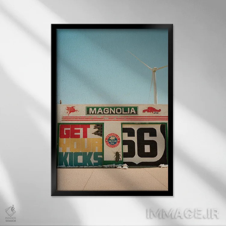 تابلو جاده ۶۶ شماره ۶ اثر بثانی یانگ - نمای قابدار مشکی