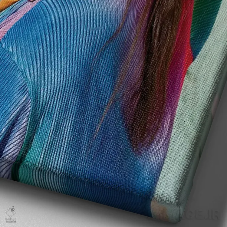 تابلو دختر گاوچران صحرا اثر بثانی یانگ - نمای نزدیک بافت بوم