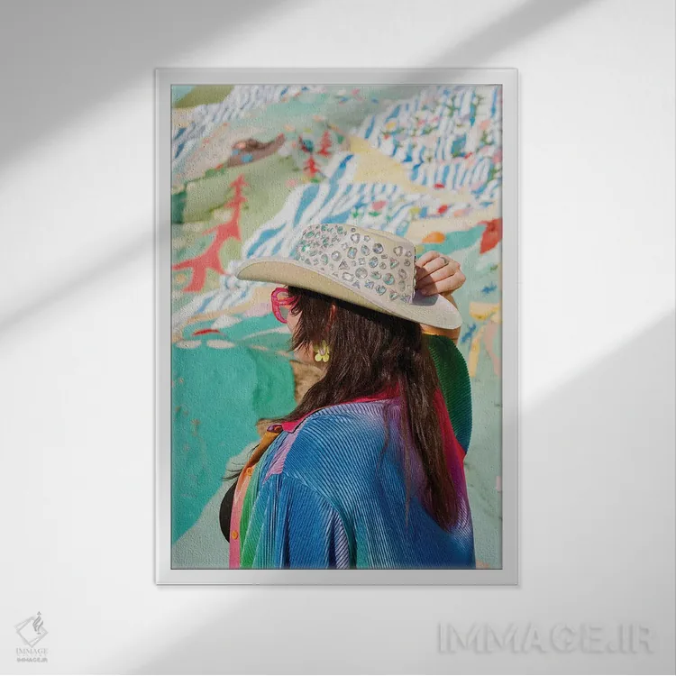 تابلو دختر گاوچران صحرا اثر بثانی یانگ - نمای قابدار سفید