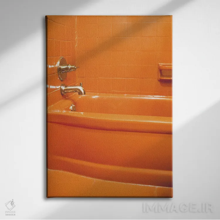تابلو وان نارنجی اثر بثانی یانگ - نمای روبهرو روی دیوار