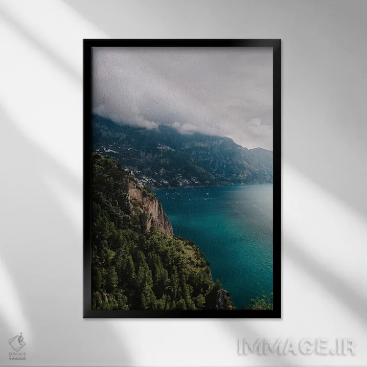 تابلو جاده ساحلی آمالفی شماره پنج اثر بثانی یانگ - نمای قابدار مشکی