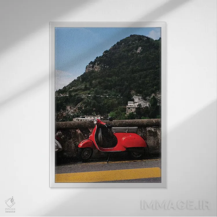 تابلو جاده ساحلی آمالفی شماره یک اثر بثانی یانگ - نمای قابدار سفید