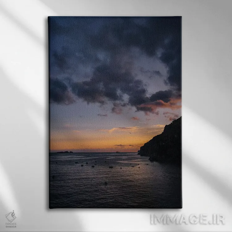 تابلو غروب ساحل آمالفی شماره سه اثر بثانی یانگ - نمای روبهرو روی دیوار