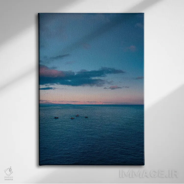 تابلو غروب ساحل آمالفی شماره چهار اثر بثانی یانگ - نمای روبهرو روی دیوار