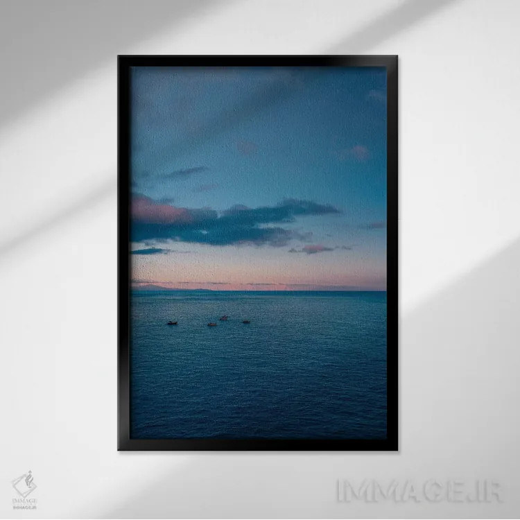 تابلو غروب ساحل آمالفی شماره چهار اثر بثانی یانگ - نمای قابدار مشکی