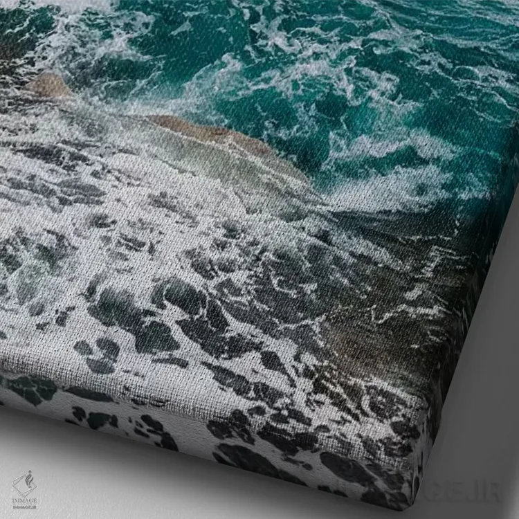 تابلو آب ساحل آمالفی شماره پنج اثر بثانی یانگ - نمای نزدیک بافت بوم