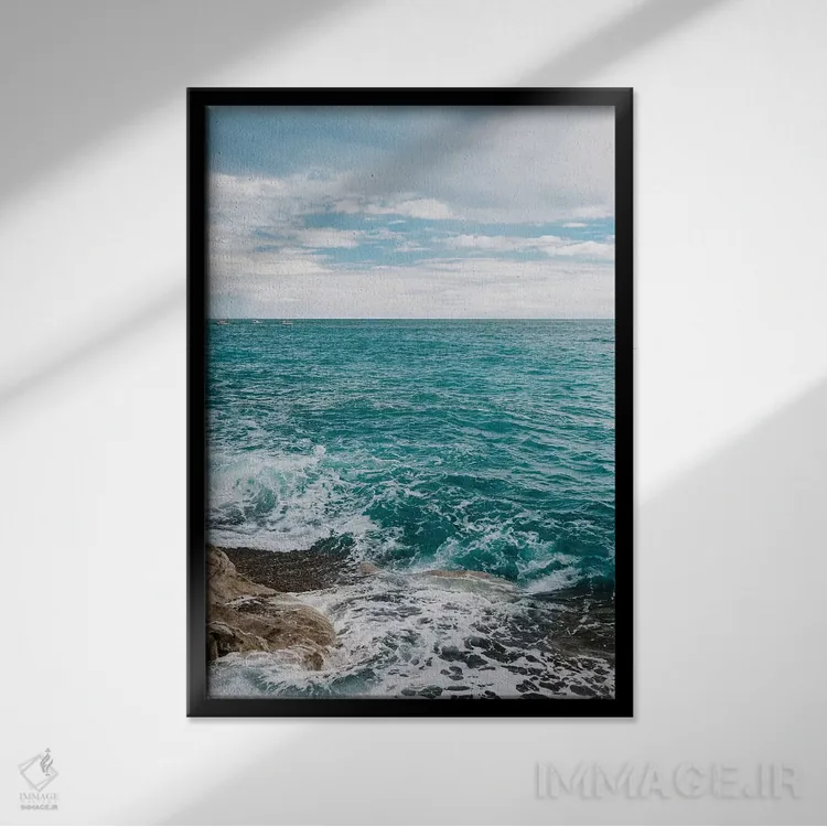 تابلو آب ساحل آمالفی شماره پنج اثر بثانی یانگ - نمای قابدار مشکی