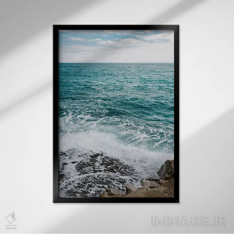 تابلو آب ساحل آمالفی شماره شش اثر بثانی یانگ - نمای قابدار مشکی