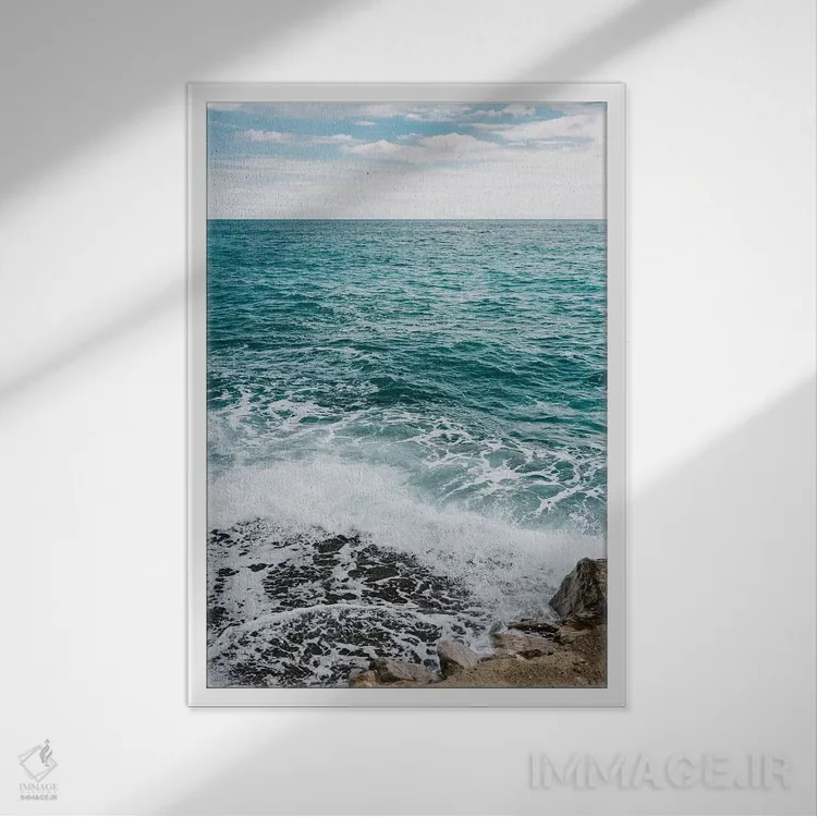 تابلو آب ساحل آمالفی شماره شش اثر بثانی یانگ - نمای قابدار سفید