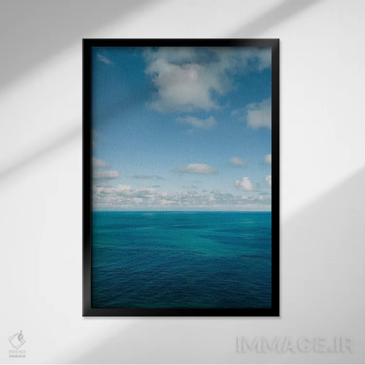 تابلو آب ساحل آمالفی شماره هجده اثر بثانی یانگ - نمای قابدار مشکی