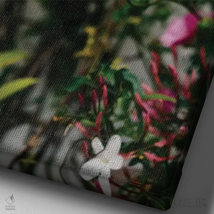 تابلو شکوفههای پوزیتانو شماره چهار اثر بثانی یانگ - نمای نزدیک بافت بوم