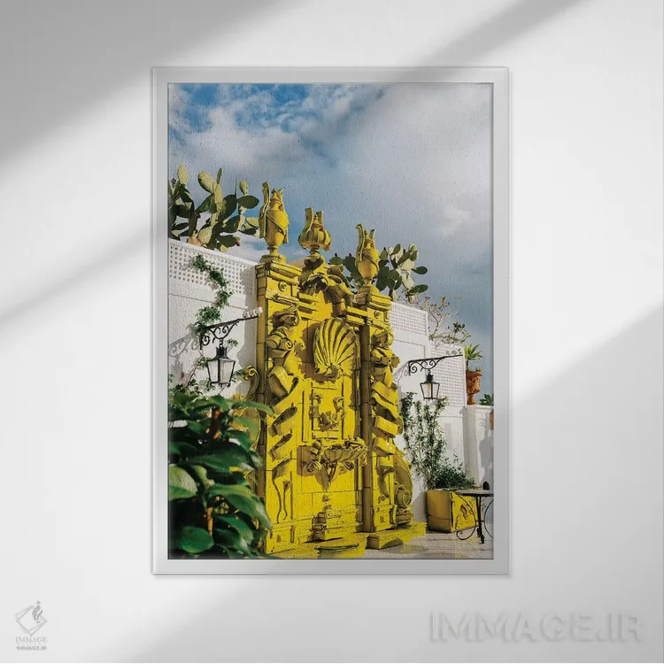 تابلو پوزیتانو نُه اثر بثانی یانگ - نمای قابدار سفید