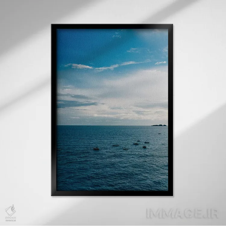 تابلو صبح پوزیتانو یک اثر بثانی یانگ - نمای قابدار مشکی