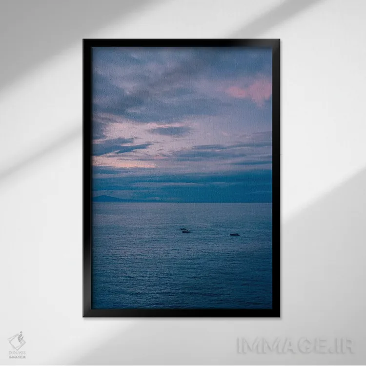 تابلو طلوع آفتاب پوزیتانو نُه اثر بثانی یانگ - نمای قابدار مشکی