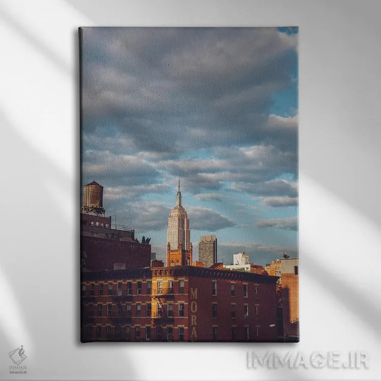 تابلو امپایر استیت (ساختمان معروف نیویورک) اثر بثانی یانگ - نمای روبهرو روی دیوار