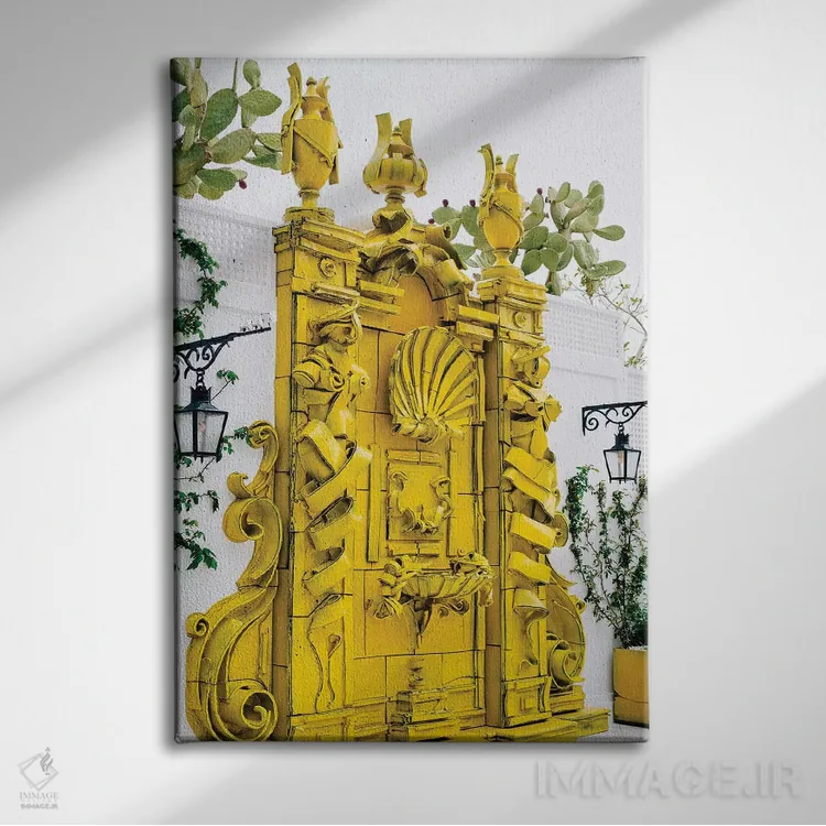 تابلو پوزیتانوی بارانی دو اثر بثانی یانگ - نمای روبهرو روی دیوار