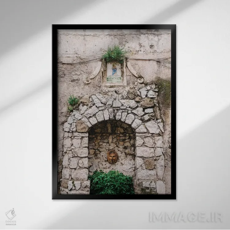 تابلو پوزیتانوی بارانی هشت اثر بثانی یانگ - نمای قابدار مشکی