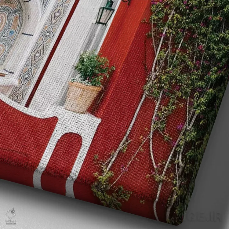 تابلو پوزیتانوی بارانی هفت اثر بثانی یانگ - نمای نزدیک بافت بوم