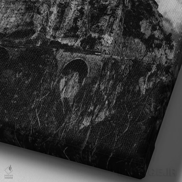 تابلو رانندگی طوفانی در ساحل آمالفی یک اثر بثانی یانگ - نمای نزدیک بافت بوم