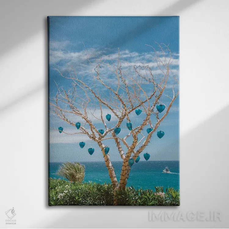 تابلو قلبهای شیشهای کبو اثر بثانی یانگ - نمای روبهرو روی دیوار