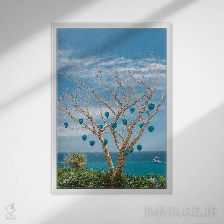 تابلو قلبهای شیشهای کبو اثر بثانی یانگ - نمای قابدار سفید