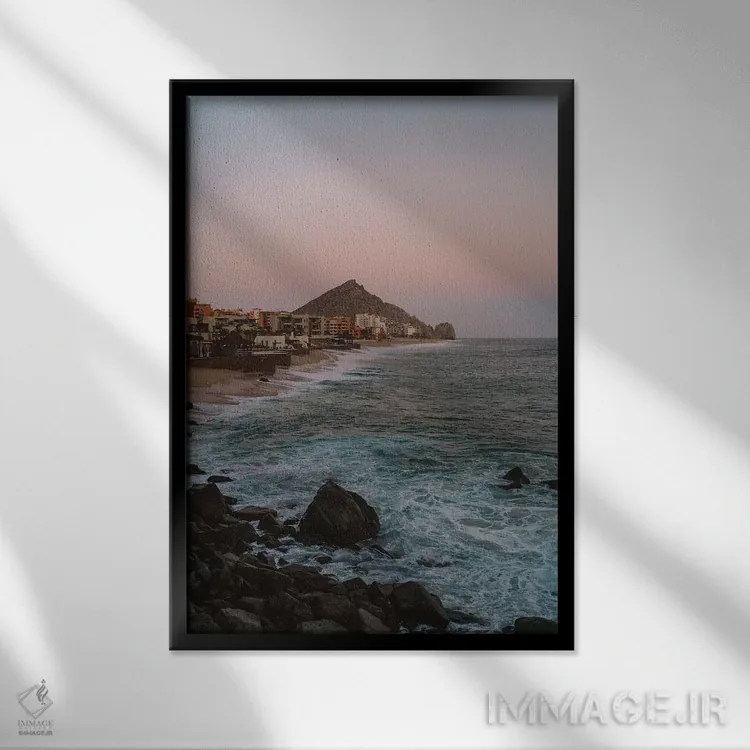 تابلو غروب خورشید کبو اثر بثانی یانگ - نمای قابدار مشکی