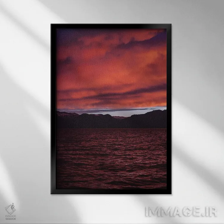 تابلو غروب دوم دریاچه تاهو اثر بثانی یانگ - نمای قابدار مشکی