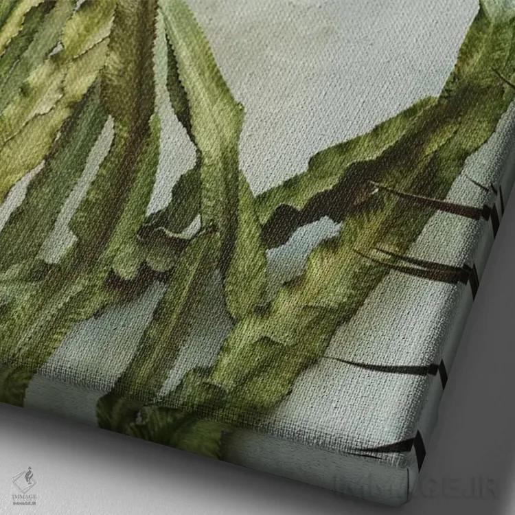 تابلو کاکتوس کالیفرنیا اثر بثانی یانگ - نمای نزدیک بافت بوم