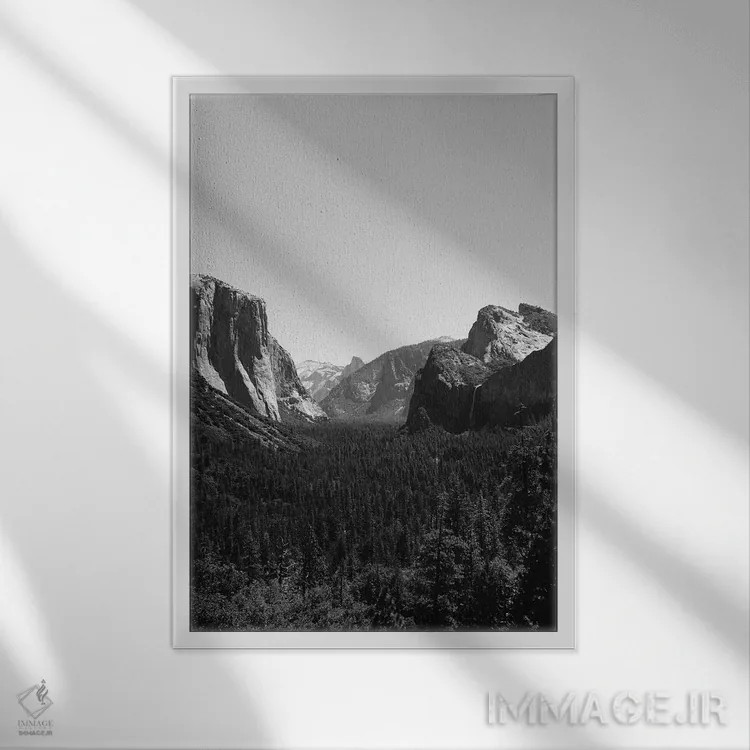 تابلو Yosemite National Park III,دورنمای تونلی - پارک ملی یوسیمیتی سوم اثر بثانی یانگ - نمای قابدار سفید