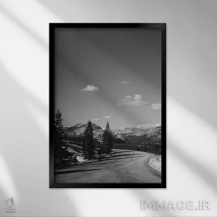 تابلو سفر جادهای یوسیمیتی اثر بثانی یانگ - نمای قابدار مشکی