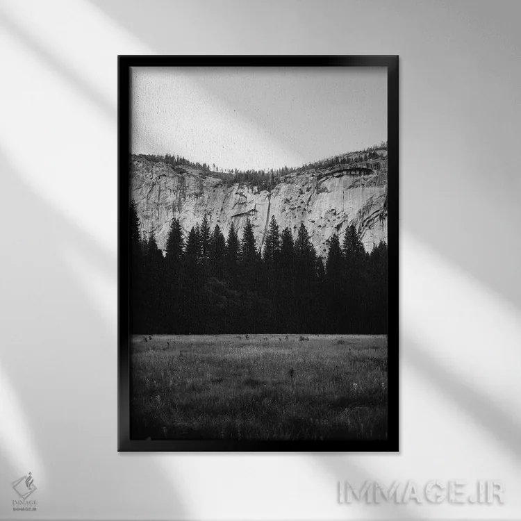 تابلو دره یوسیمیتی چهارم اثر بثانی یانگ - نمای قابدار مشکی