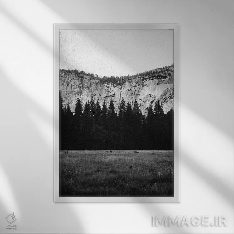 تابلو دره یوسیمیتی چهارم اثر بثانی یانگ - نمای قابدار سفید