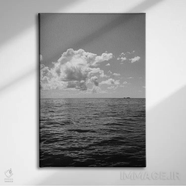 تابلو نمای اقیانوس سیاه و سفید ۲ اثر بثانی یانگ - نمای روبهرو روی دیوار