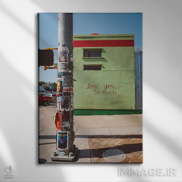 تابلو آستین، خیلی دوستت دارم اثر بثانی یانگ - نمای روبهرو روی دیوار