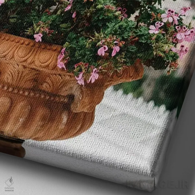 تابلو پوزیتانو بارانی ۵ اثر بثانی یانگ - نمای نزدیک بافت بوم