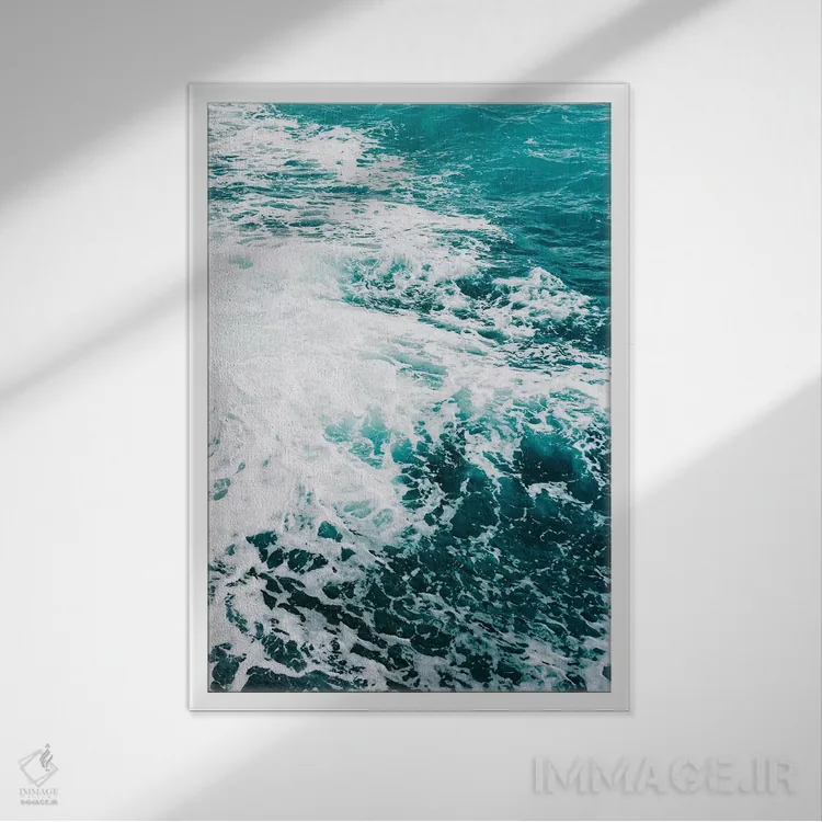 تابلو آب ساحل آمالفی ۱۵ اثر بثانی یانگ - نمای قابدار سفید