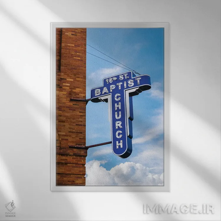 تابلو کلیسای باپتیست خیابان شانزدهم ۲ اثر بثانی یانگ - نمای قابدار سفید