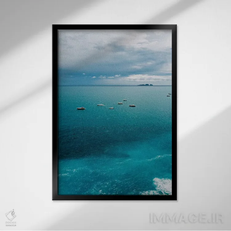 تابلو ساحل طوفانی آمالفی ۲ اثر بثانی یانگ - نمای قابدار مشکی