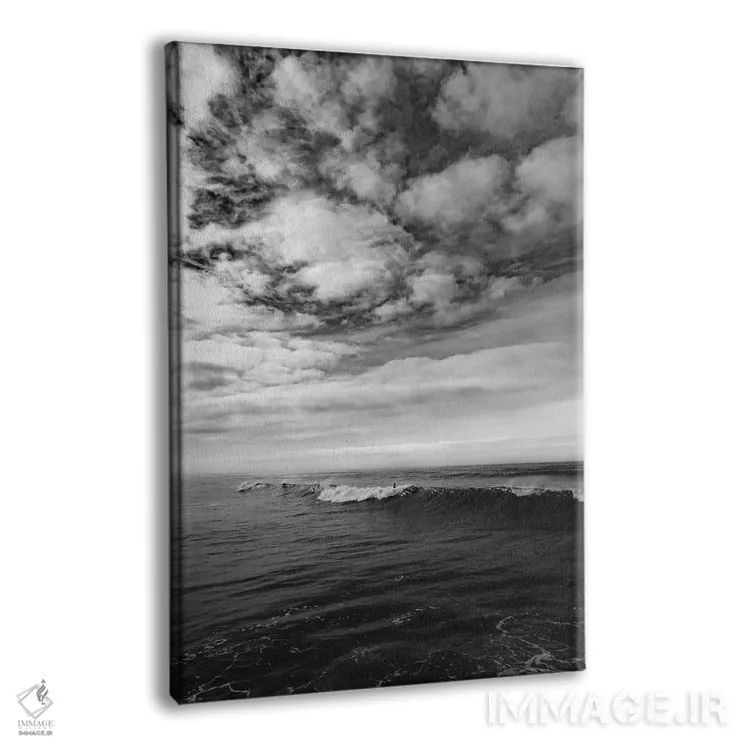 تابلو موجسواری به صورت تکرنگ اثر بثانی یانگ - نمای پرسپکتیو محصول