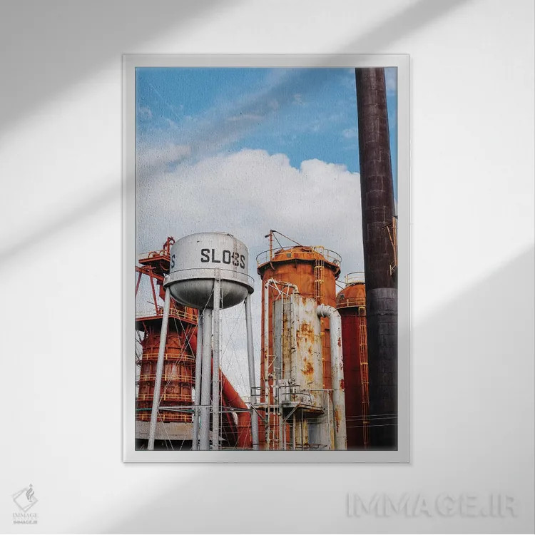 تابلو کورههای اسلُس (صنعتی) اثر بثانی یانگ - نمای قابدار سفید