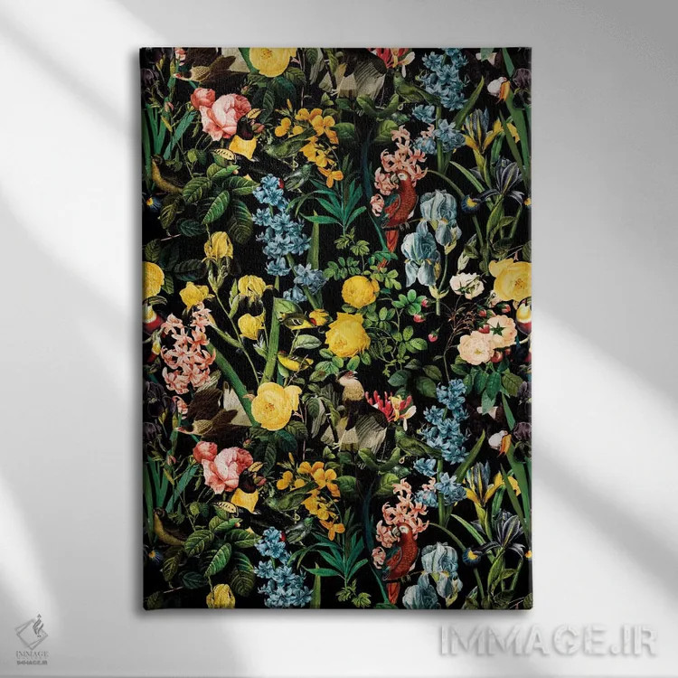 تابلو گل و پرنده V اثر برجو کورکمازیورک - نمای روبهرو روی دیوار