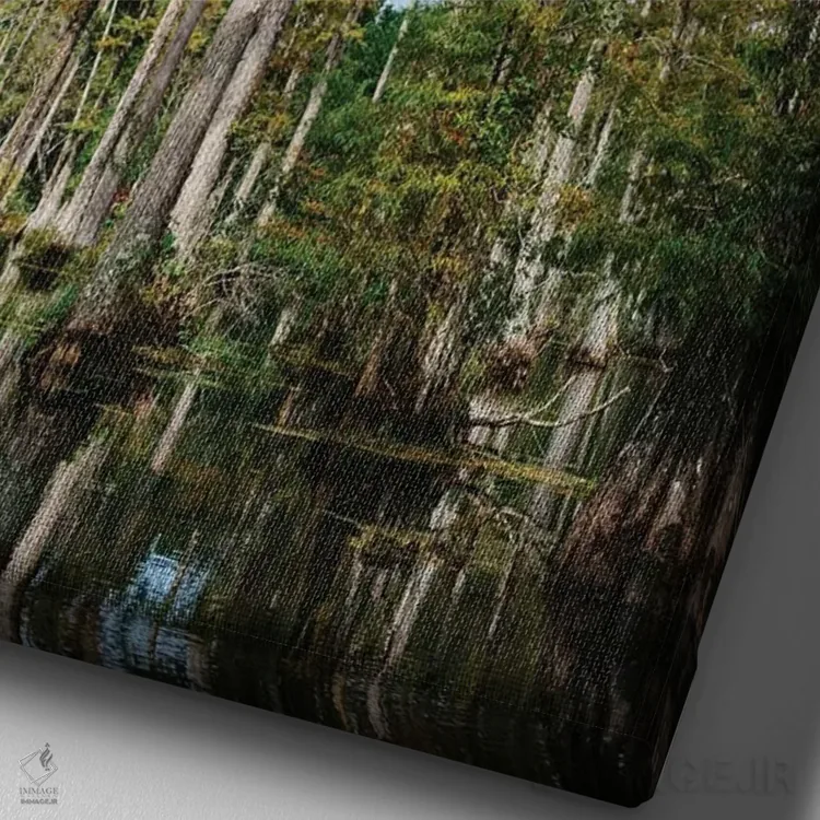 تابلو باغ سرو چارلستون II اثر بثانی یانگ - نمای نزدیک بافت بوم