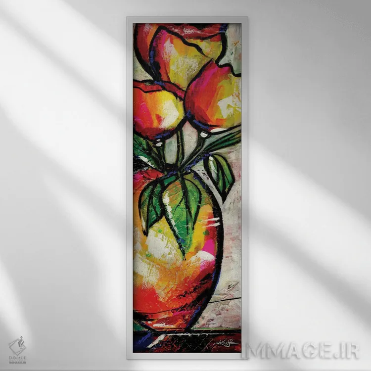 تابلو فانتزی گلها XX اثر کتی مورتون استنیون - نمای قابدار سفید