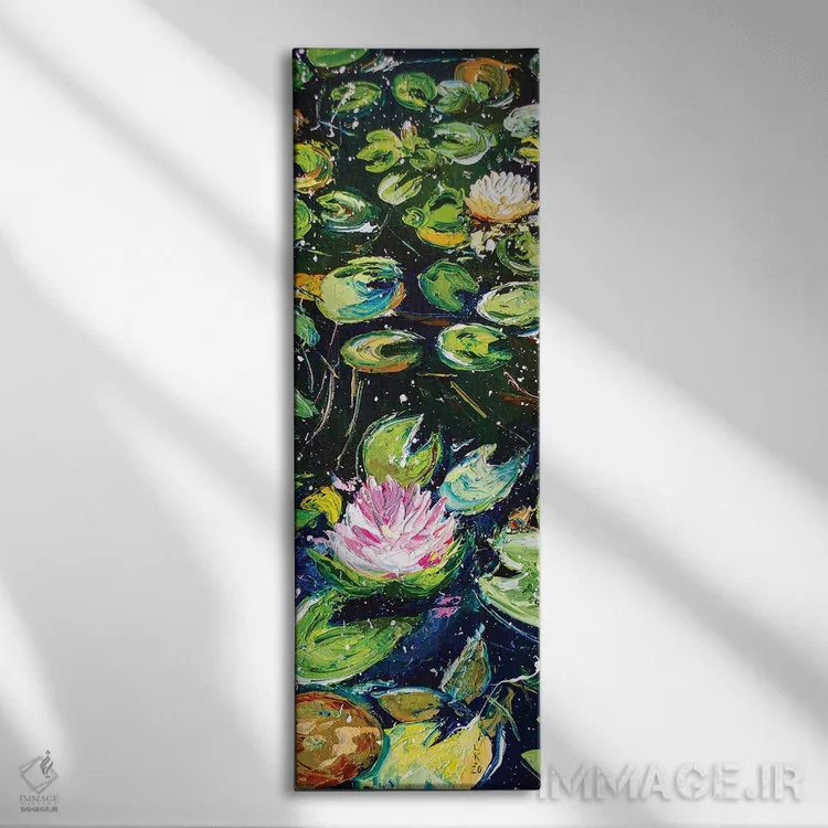 تابلو برکه نیلوفر آبی اثر کوپتسووا آرت (استودیو یا برند هنری) - نمای روبهرو روی دیوار