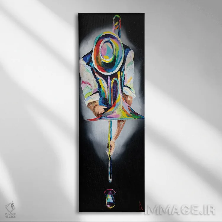 تابلو اجرای موسیقی جَز اثر کوپتسووا آرت (استودیو یا برند هنری) - نمای روبهرو روی دیوار