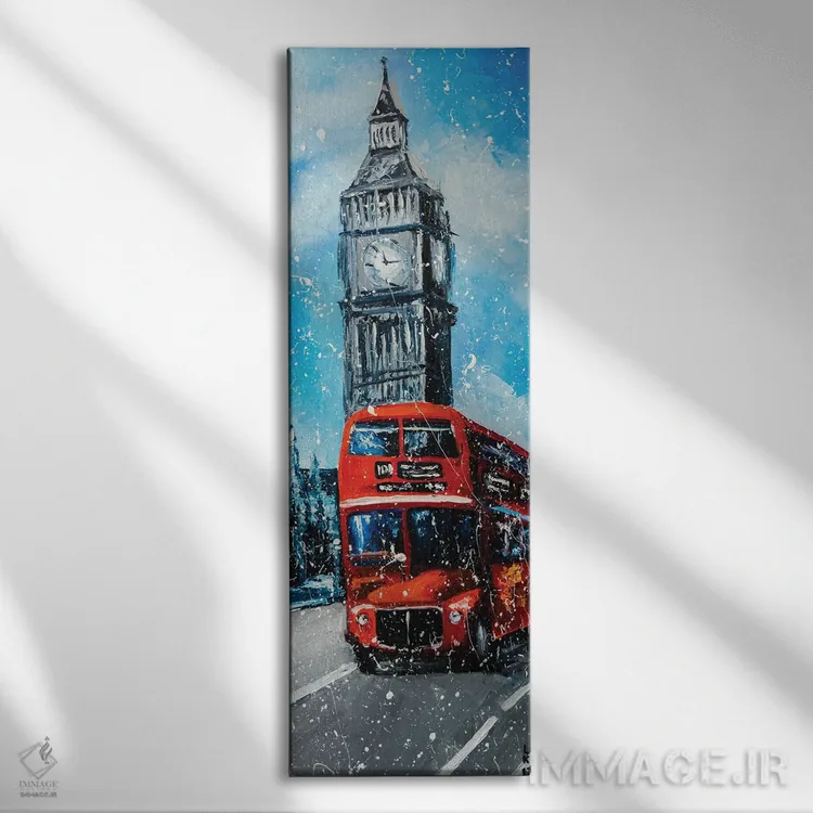 تابلو باران لندن اثر کوپتسووا آرت (استودیو یا برند هنری) - نمای روبهرو روی دیوار