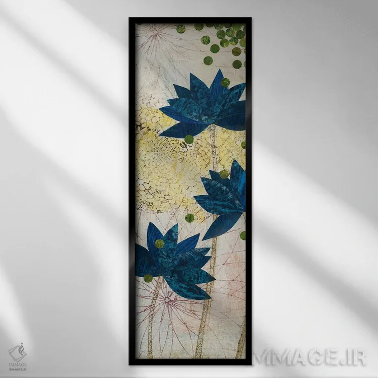 تابلو نیلوفر آبی اثر کارن سیکیه - نمای قابدار مشکی
