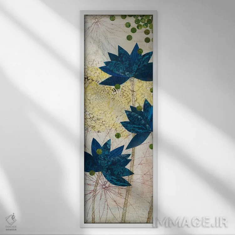 تابلو نیلوفر آبی اثر کارن سیکیه - نمای قابدار سفید