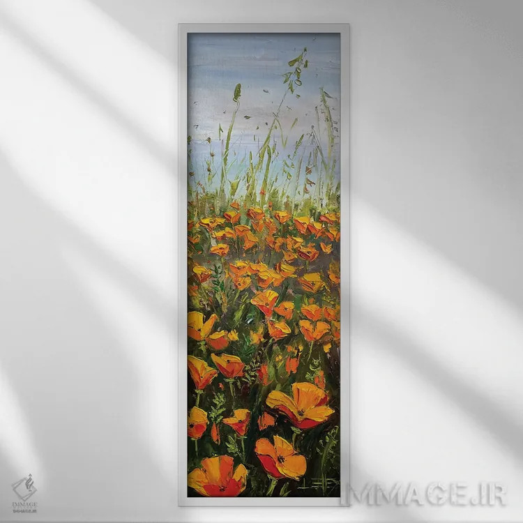 تابلو شقایقهای شاعرانه II اثر لیزا الی - نمای قابدار سفید